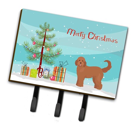 Carolines Treasures Tan Goldendoodle Christmas Tree Leash or Key Holder CK3839TH68